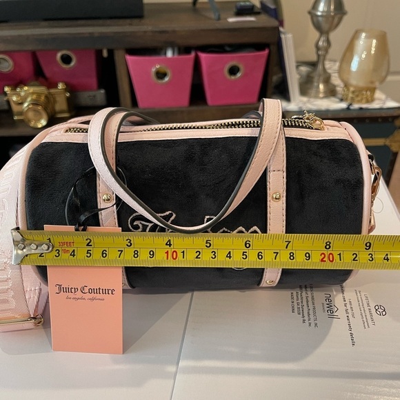 JUICY COUTURE Pink/ Black Mini Barrel Crossbody Bag